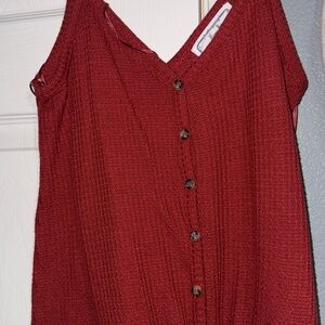 Hippie Rose Textured Red Blouse